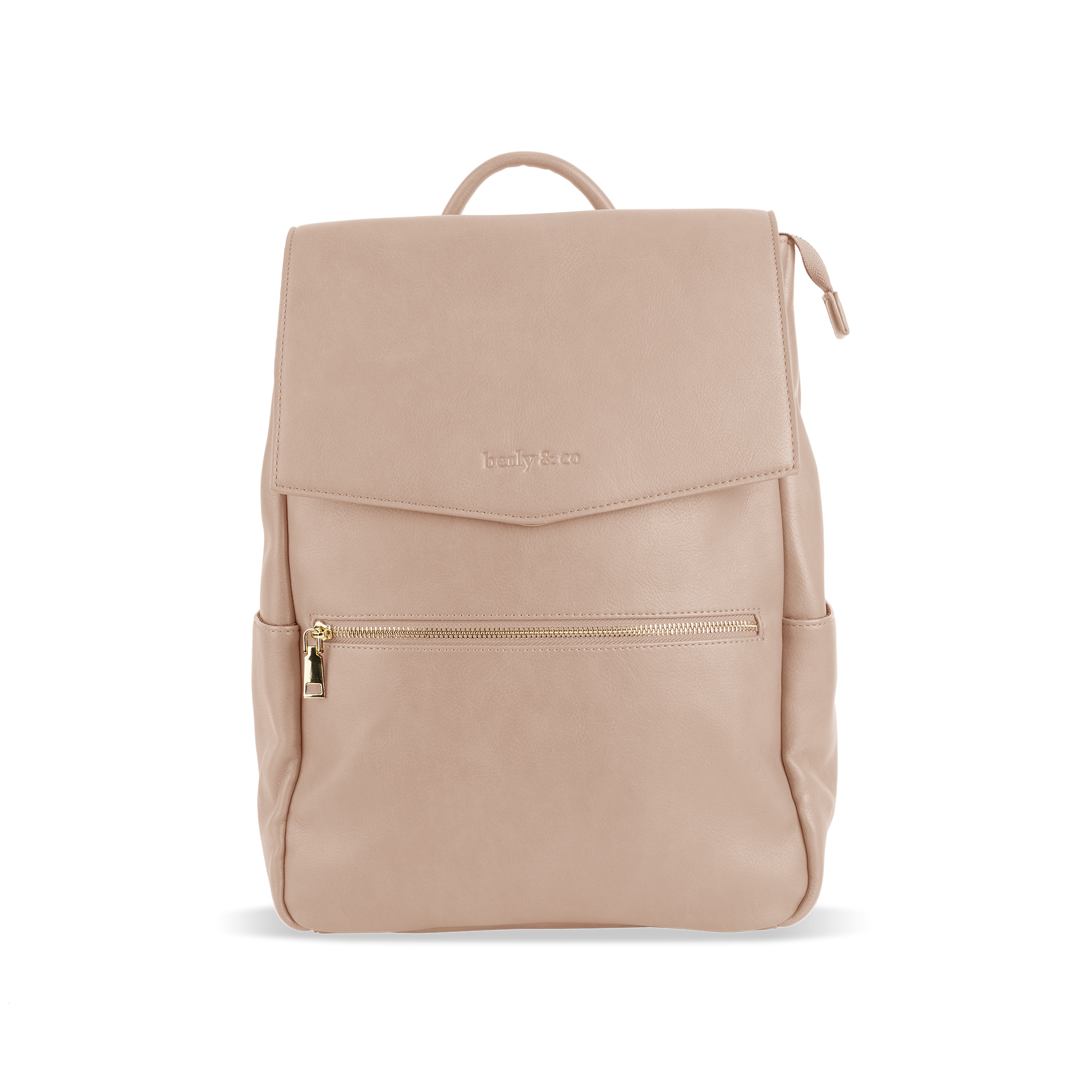Florence Taupe Nappy Bag - Eco-friendly vegan leather diaper backpack by Berly and Co